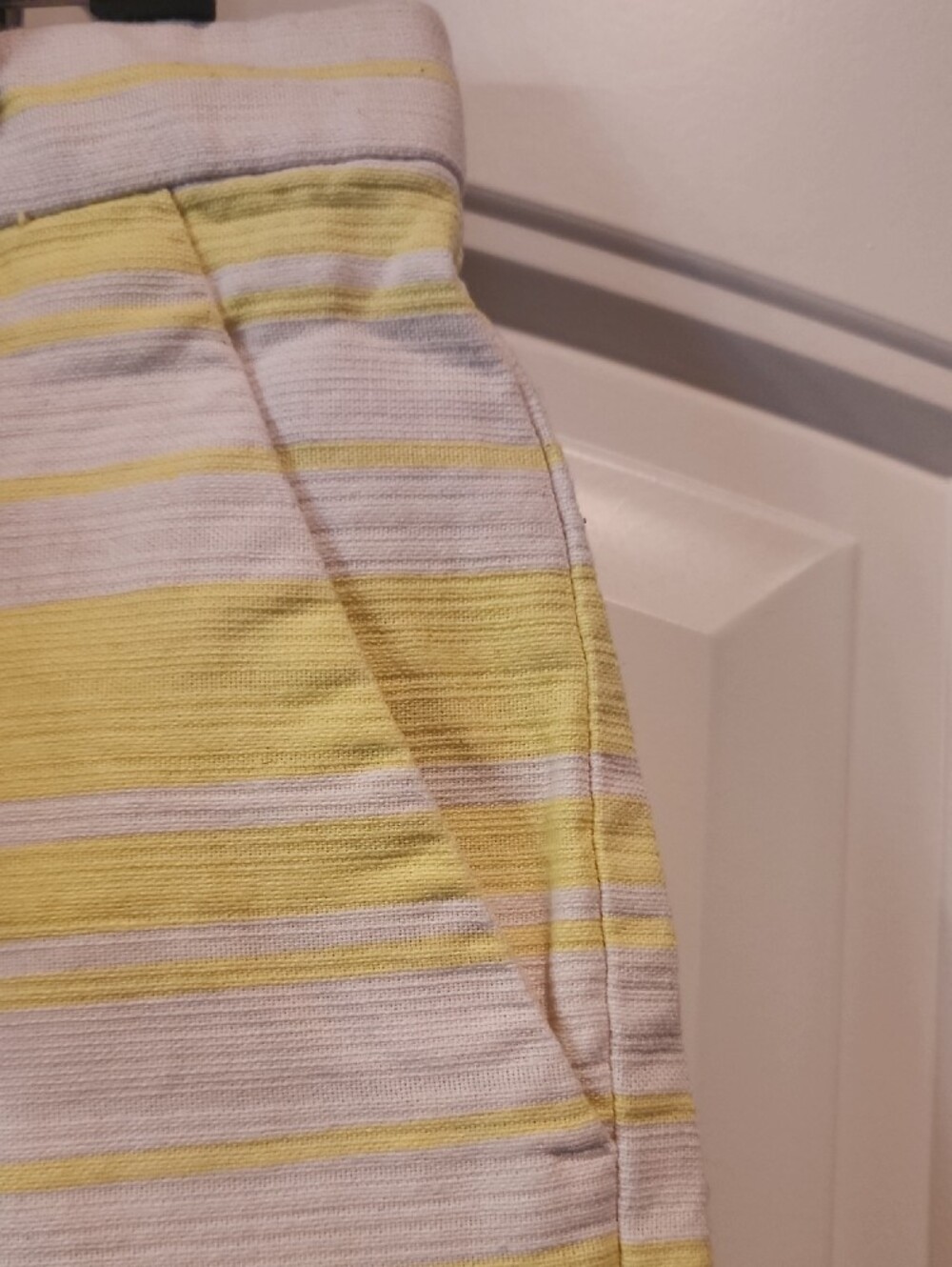 GAP Yellow and White Striped Women's Shorts - Picture 3 of 6